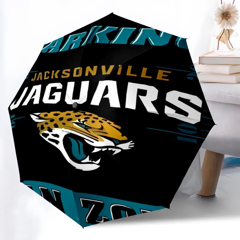 Printed Jacksonville Jaguars logo Folding Umbrella,Outdoor,Leisure,And Travel Umbrella,Durable Umbrella Fabric,Birthday And Holiday Gift
