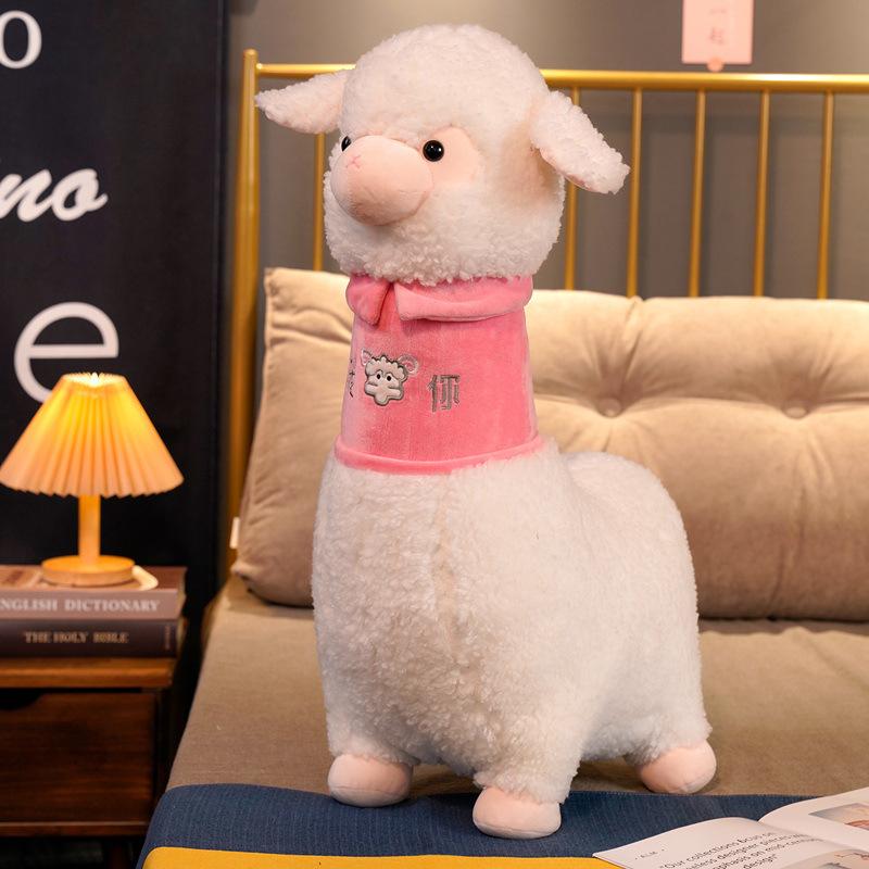 

Cute Pink Alpaca Doll Plush Toy Little Sheep Doll Girl Sleeping Throw Pillow Children Soothing Rag Doll 50cm（0.6kg） білий