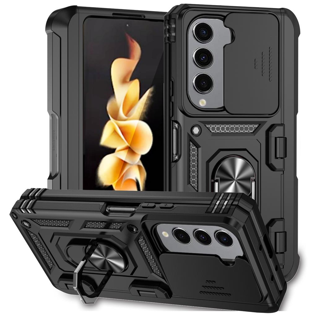 Sergeant Window Push Suitable for Samsung Galaxy Z Fold1 Mobile Phone Case Folding Screen Anti-drop Slide Bracket Protective Case