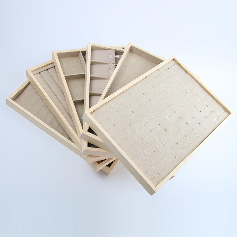 Minimalist Solid Wood Jewelry Display Tray for Rings, Necklaces, Bracelets, Watches, and Bangles
