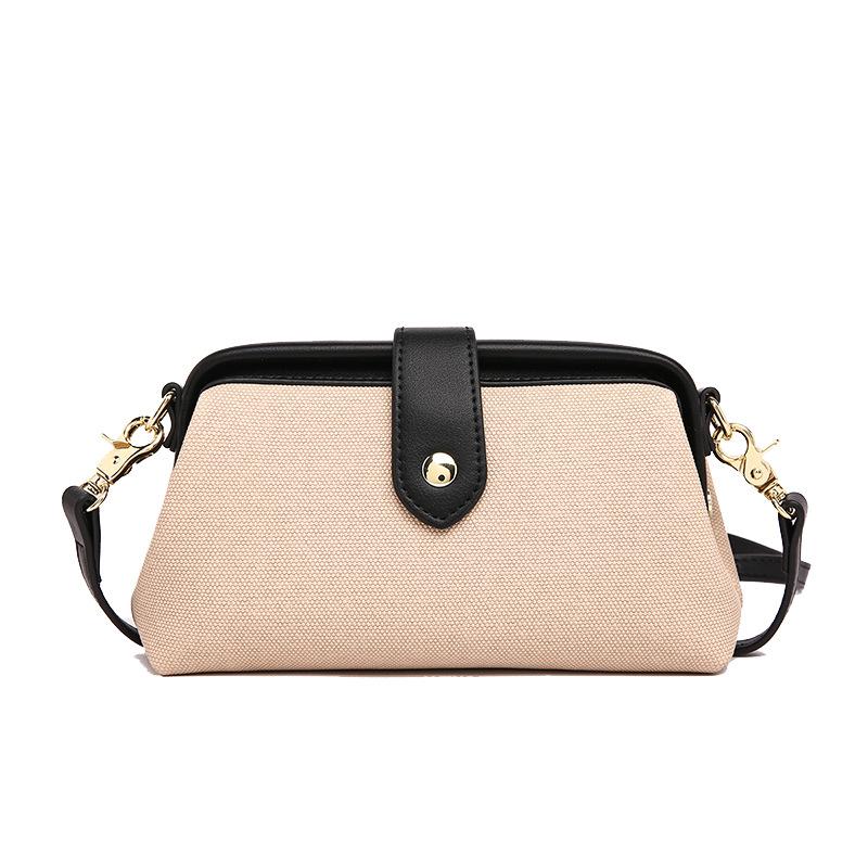Leisure commuting bag for women, new niche texture single shoulder crossbody bag, canvas dumpling bag