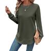 2025 Trendy Loose-Fit Women's Solid Color Round Neck Long Sleeve Hoodie for Autumn and Winter