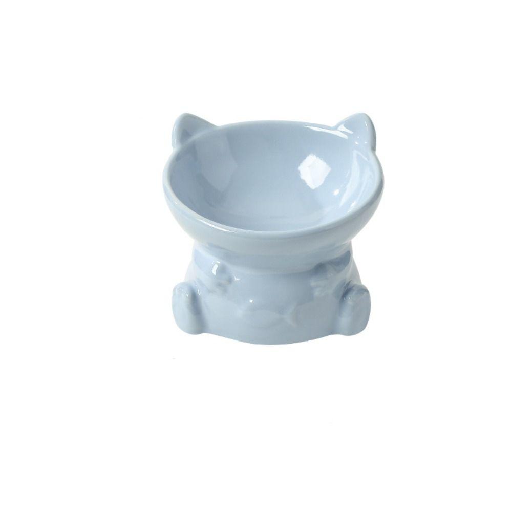 Cute Pet High Foot Bowl Creative Cats Drinking Feeder Pet Supplies Cat Bowl  Neck Protection