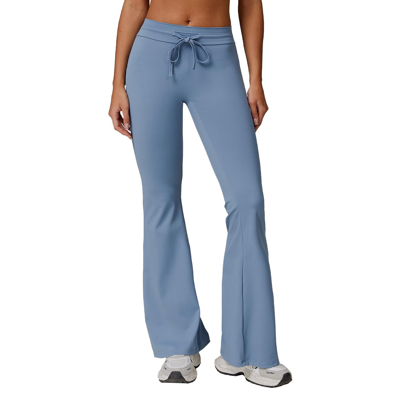 

Sunscreen Sports Bell Bottom Pants With High Waist Drawstring Design, Micro Bell Bottom Pants, UV Resistant, Breathable, Cool Pants For Women XL