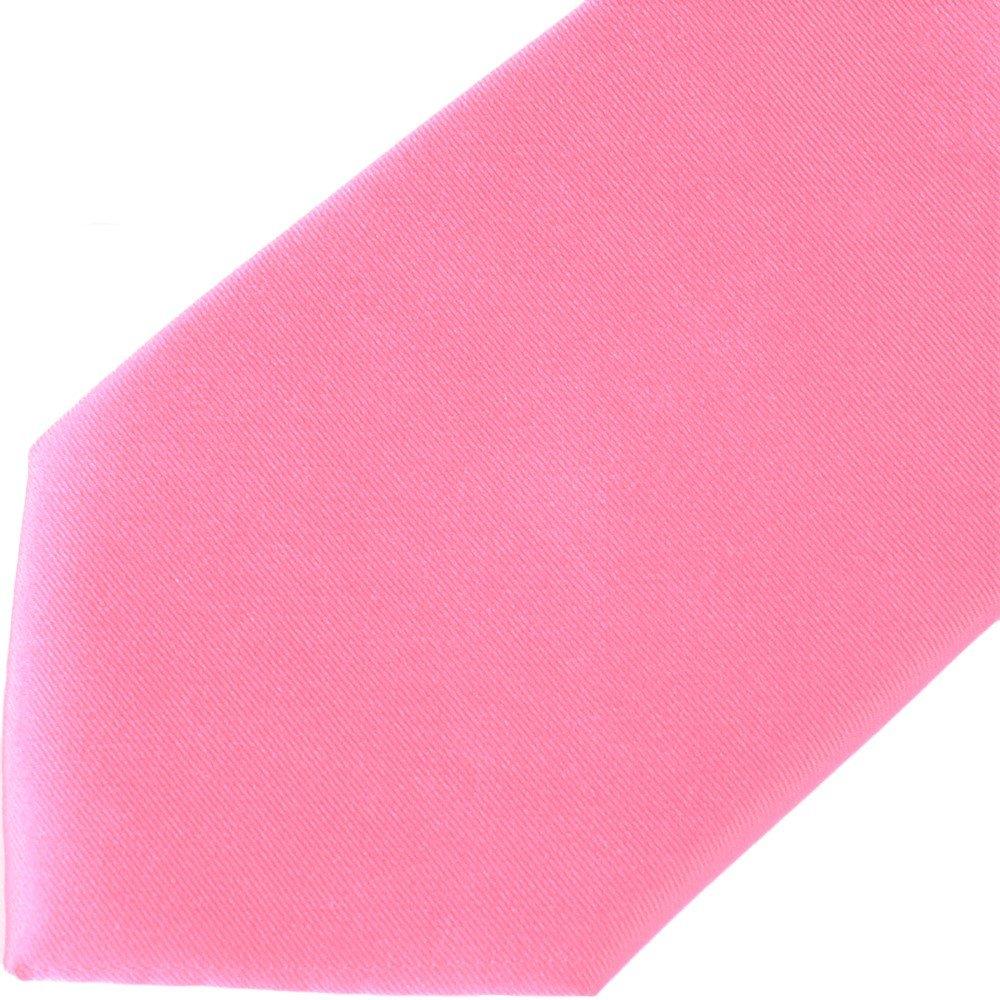 [ao-LABEL] Brand Silk Glossy Tie, 8cm Wide, Available In 30 Colors, Stylish Men's Tie, Business & Party Wear, Solid Color, Light Pink (Cherry Blossom