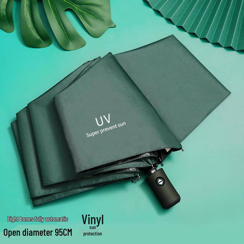 Guarda-chuva de Sol UV de Vinil - Guarda-sol de Dobra Automática para Todo o Tempo com Proteção Solar