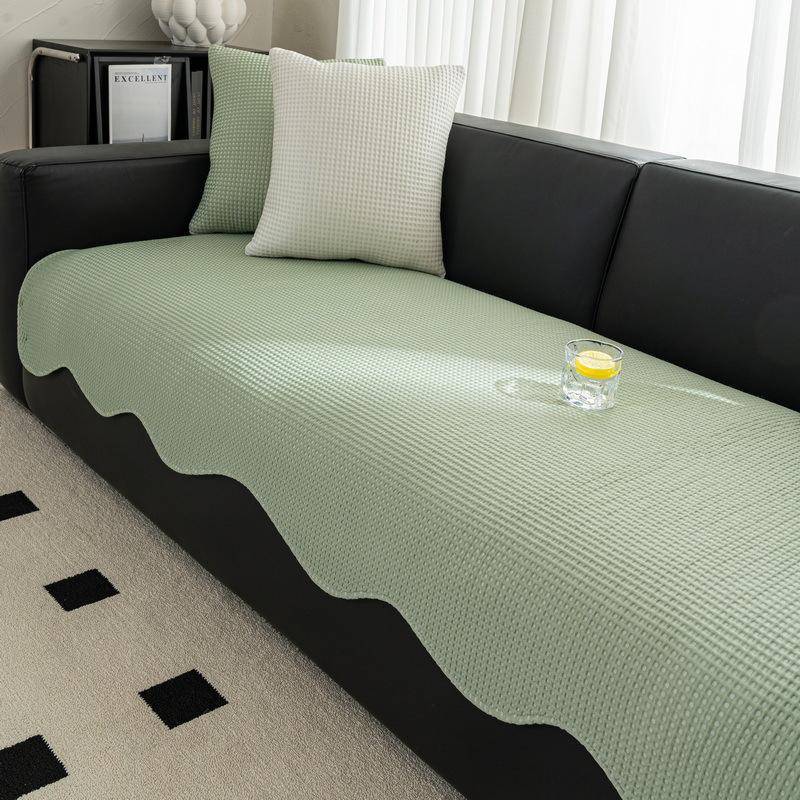 Summer Special-Shaped Waffle Solid Color Sofa Cushion Straight Row Non-Slip Summer Mat Leather Sofa Cushion Cool Cover