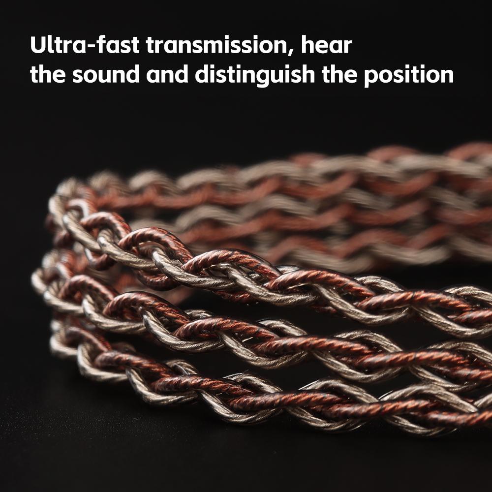 TRN Fire Kobber og Sølv Blandet Linjematerialer av Headsettets Oppgraderingskabel Kan Settes Inn i Mikrofon Spillkabler