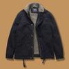 Herren Fleece-gefütterte Lammwolle Baumwolljacke, Herbst Winter Warmer N1 Marine Deck Arbeitsmantel