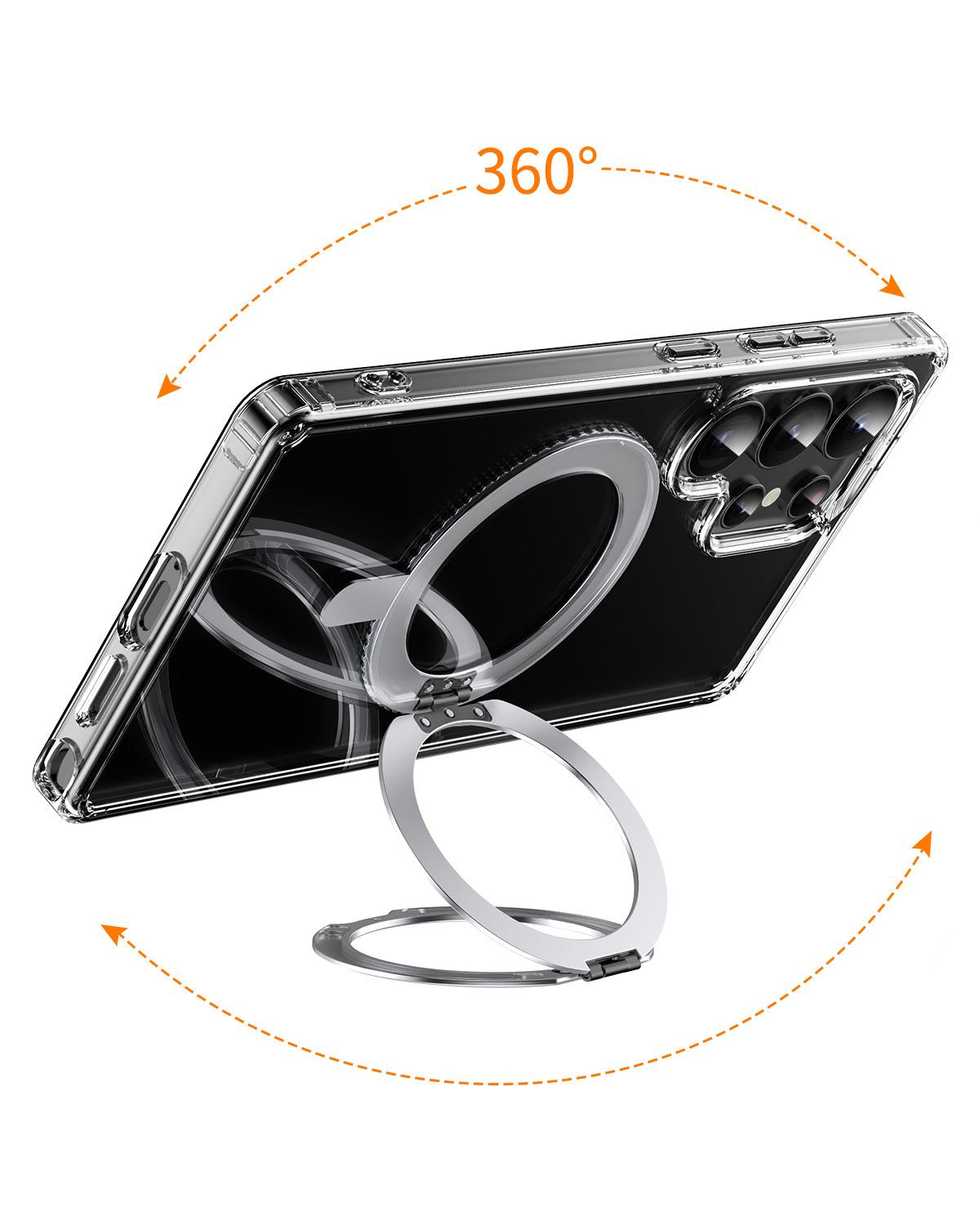 

Three-fold rotating bracket Samsung S25Ultra mobile phone case S25u ultra-thin transparent protective case samsung s25ultra