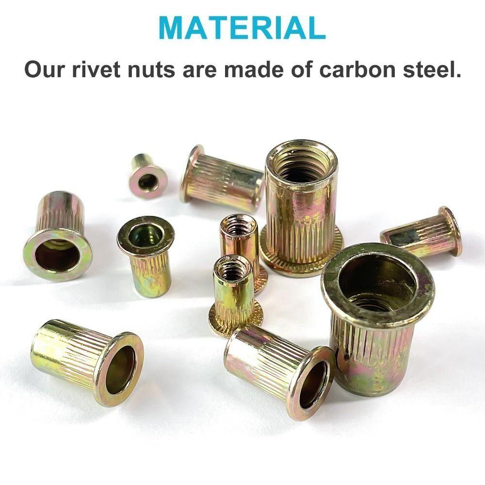 150/165Pcs Carbon Steel Rivet Nut Assortment Kit Assorted Sizes Nutsert Kit  Metal Fabrication