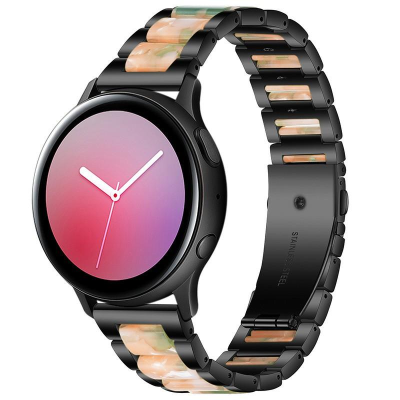 

20mm Three Beads Resin Strap for Samsung Galaxy Watch6 40mm 44mm/Watch6 Classic 43mm 47mm/Watch 5 40mm 44mm/5 Pro 45mm/Watch4 40mm 44mm Black/Pearl White