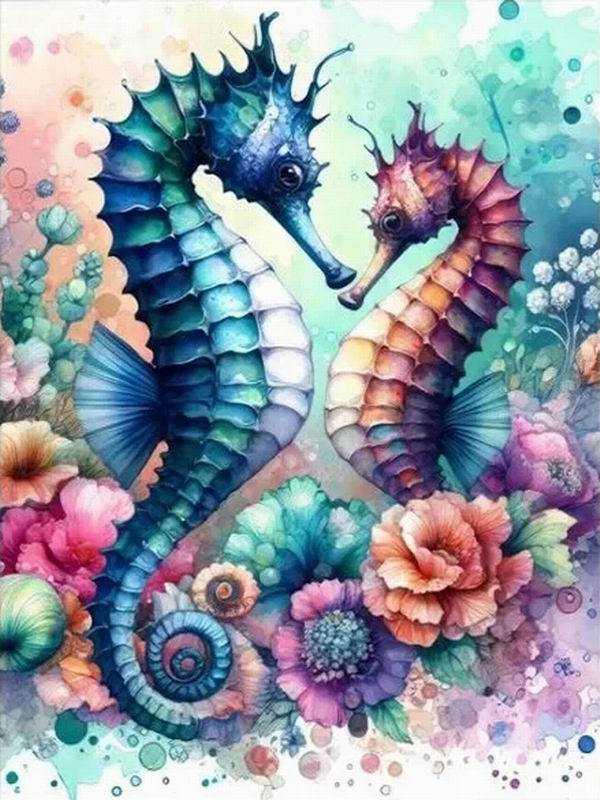 Diamond Painting New Collection 2024 Sea Horse Diy Full Square Round Drill Rhinestone Embroidery Starfish Shells Mosaic Cross Stitch Kits