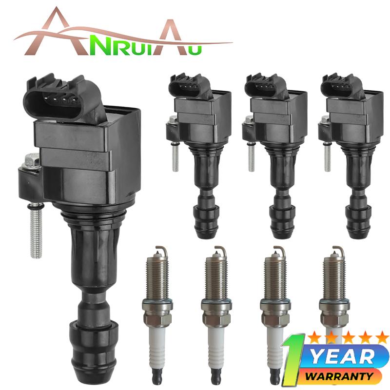 4 Ignition Coils & 4 Iridium Spark Plugs For Buick Regal Chevrolet Impala GMC Terrain Pontiac G4 G5 G6 Saturn Aura Ion Sky UF491