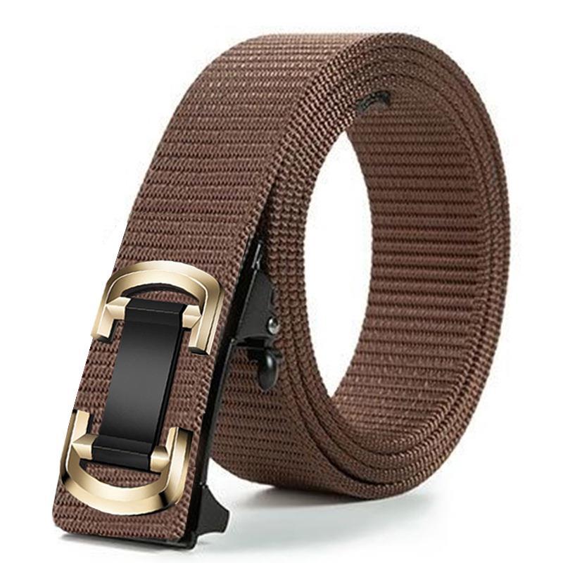 Men'S Toothless Automatic Buckle Woven Canvas Belt Belt Casual Nylon Tactical Pants Belt Military Training Outdoor Belt