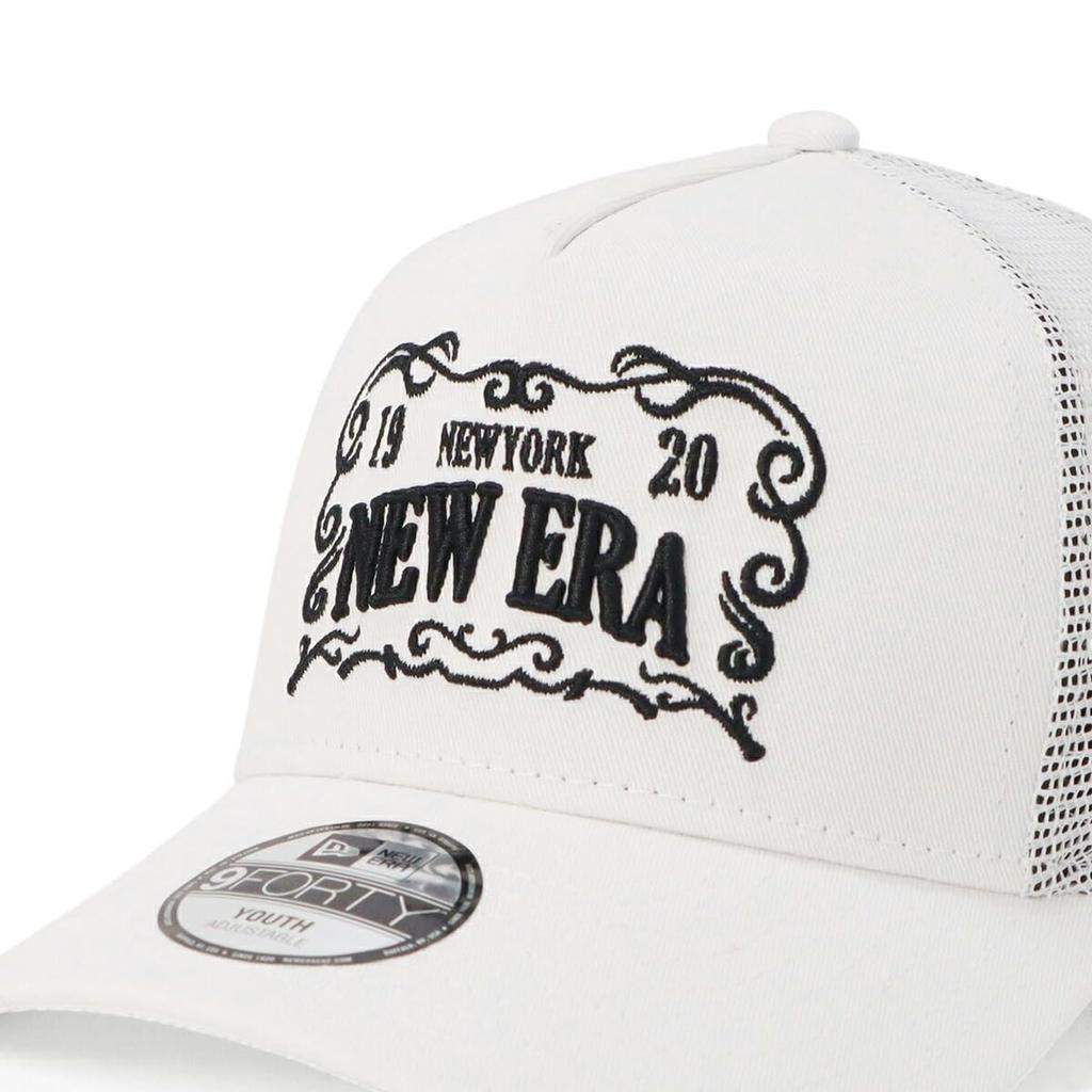 New Era Youth Mesh Sizes 940AFTR NE FRAME Kids' 9FORTYA-Frame Cap, Cotton, White, 52-56cm (YTH WHI) (14392025, NER36K4569)