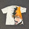2026 New Bleach Anime Kurosaki Ichigo Retro Graphic‑Print Unisex 100%‑Cotton Short‑Sleeve T‑Shirt, Summer Streetwear Top T-shirt