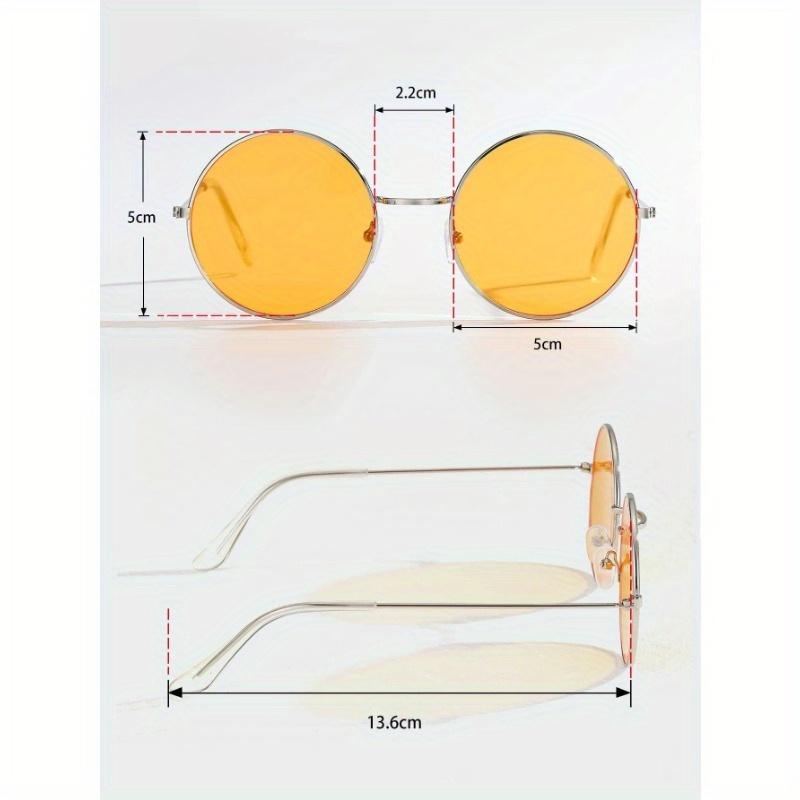 1 par Gafas de Moda de Montura Redonda para Hombre Lentes Tintadas para Decoración Vintage Accesorios de Playa Gafas de Sol Sombras de Festival para Vacaciones de Verano en la Playa