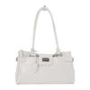 Vintage Retro Leather Baguette: High-capacity Lock Briefcase Handbag