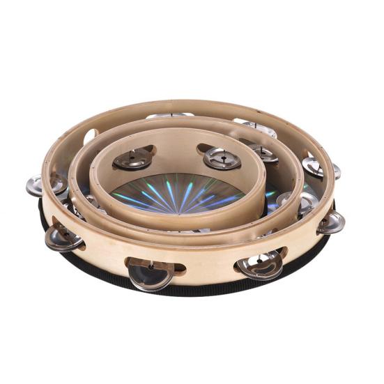 6/8/10inch Reflective Tambourine Single Row Bell Jingle Percussion Instruments