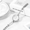 Women's Watch, Bracelet/Bangle, Rhinestone, Analog Display, Waterproof, Popular, Cute, Simple, Stylish, Alloy Quartz Movement, Silver, Birthday, Anniv