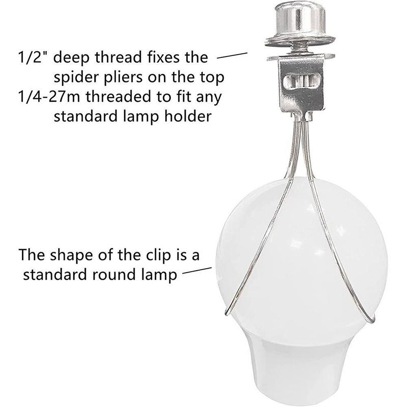 2Pcs Lamp Shade Harp Holder Bulb Spring Clip Keep Lamp Shade Horizontal Hardware Durable Fixed Lamp Decoration
