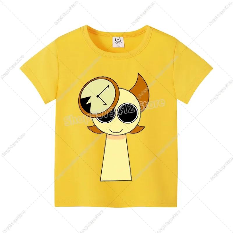 Sprunki T-shirt Boys Girls Tees Cartoon Children Clothes Fashion Casual Anime Printed Cotton Clothing Tops Summer Birthday Gifts