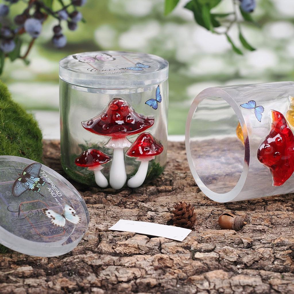 Food Grade Silicone Mushroom Jar Mould for Epoxy Resin Craft Reusable Art Projects Supplies