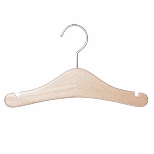 Lepok Wooden Hangers, Natural, Baby Clothes Hangers, Pack of 10