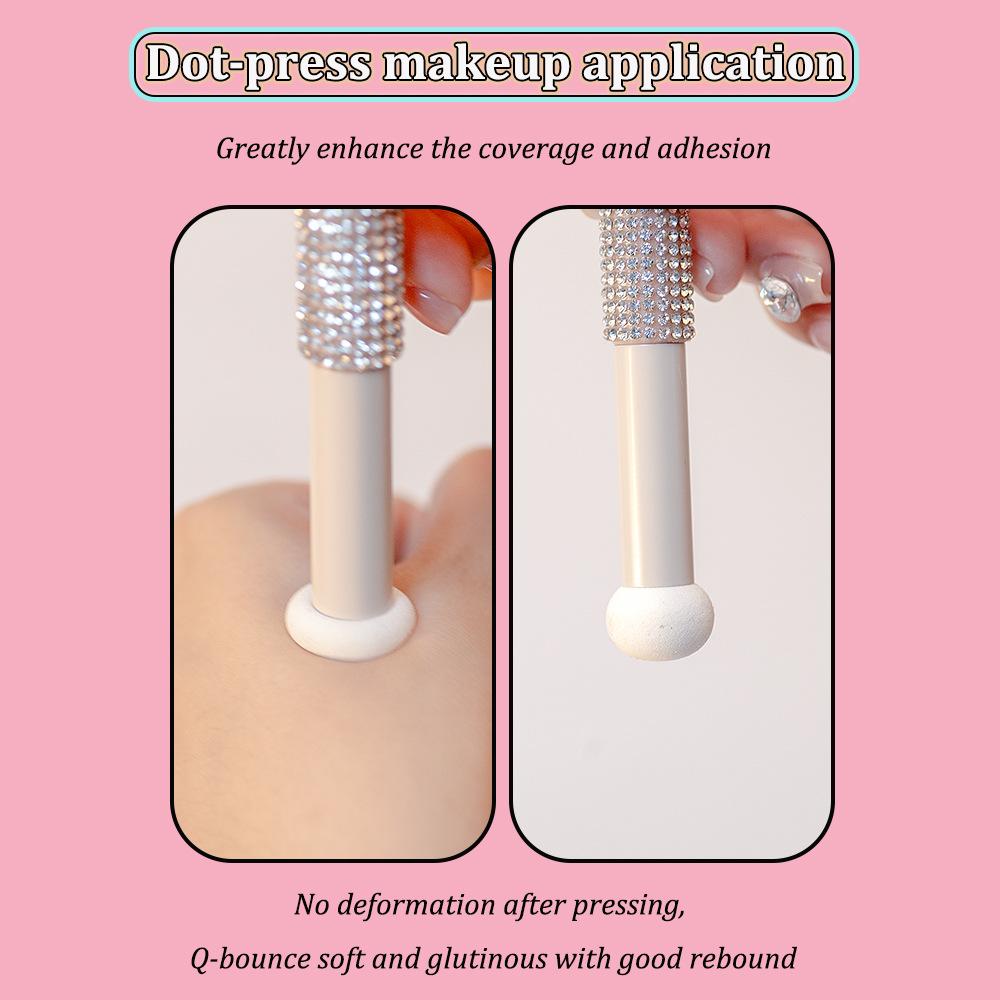 High appearance level Mushroom round head concealer brush Artificial diamond-set sponge small head eye painless brush