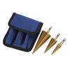 3Pcs/set Hexagonal shank straight groove step drill, titanium-plated pagoda drill, reaming step drill 4-12 4-20 4-32 cloth bag