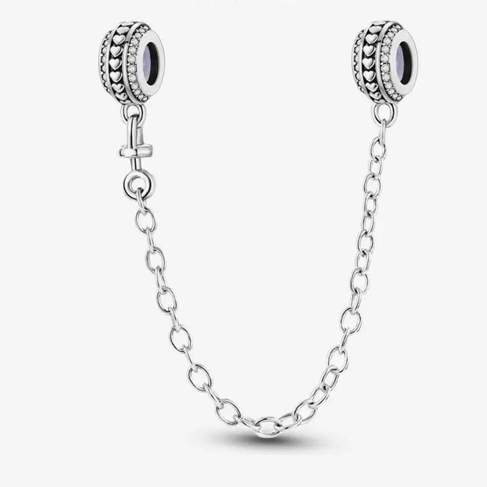 New In Color Zircon Angle Round Clip Bead Fit Pan Original Bracelet Women Copper Safety Chain Jewelry Gift