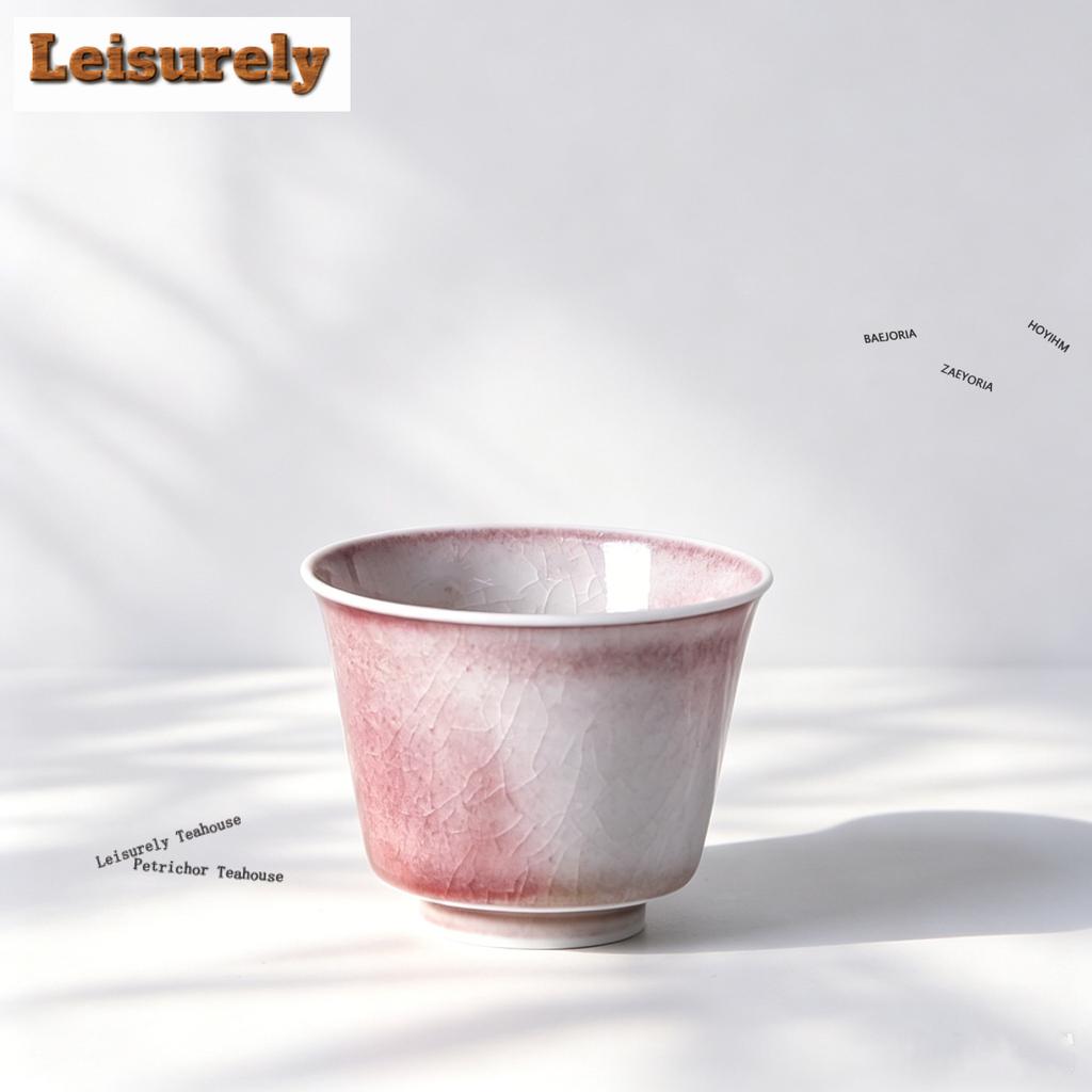 11ml Wabi-sabi Wind Kiln Fambe Red Teacup Ancient Tea Bowl Tea Pair Tea-tasting Fragrance Cup Chazhan Master Cups Tea Set Gift
