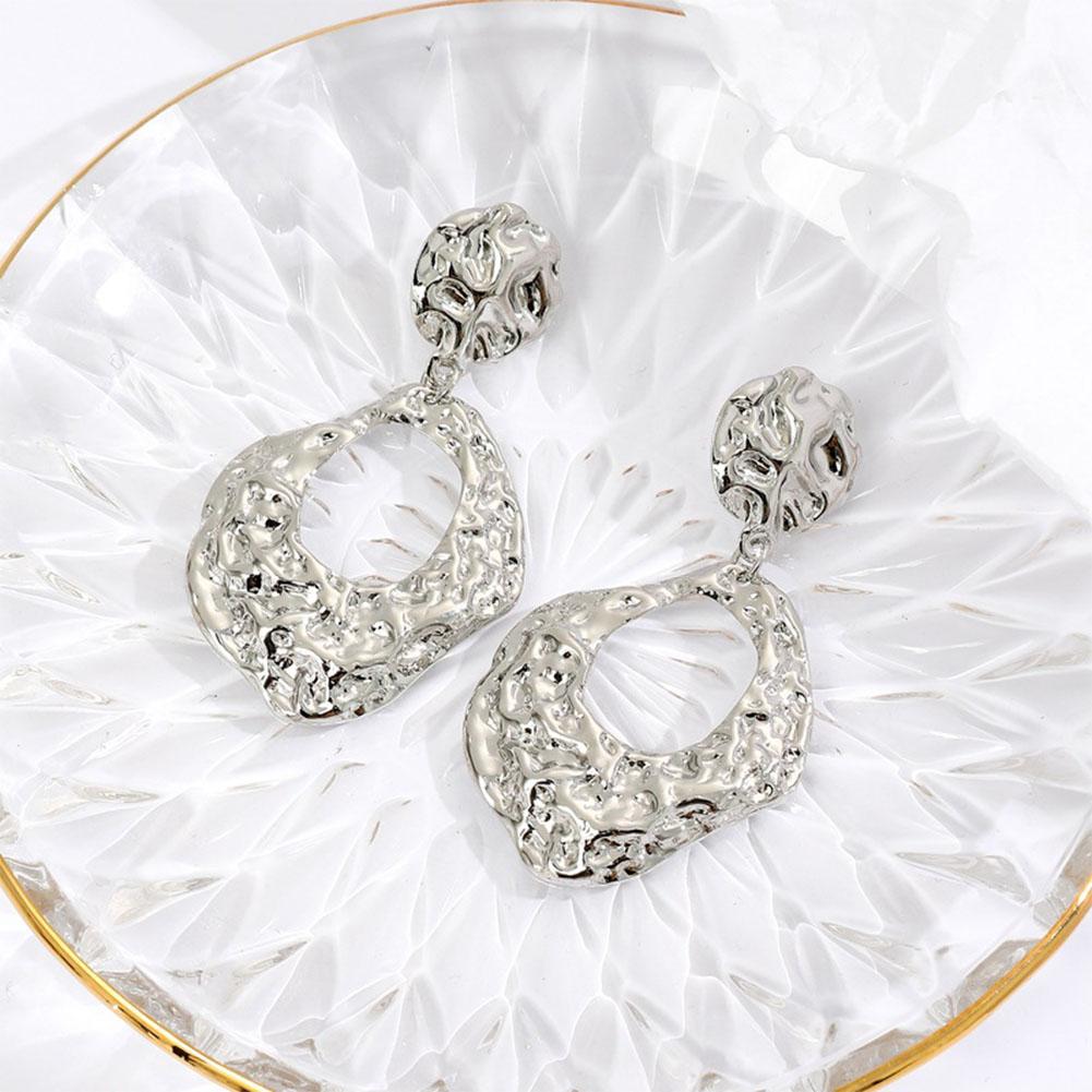 Women Concave Convex Texture All Matching Long Ear Stud Earring