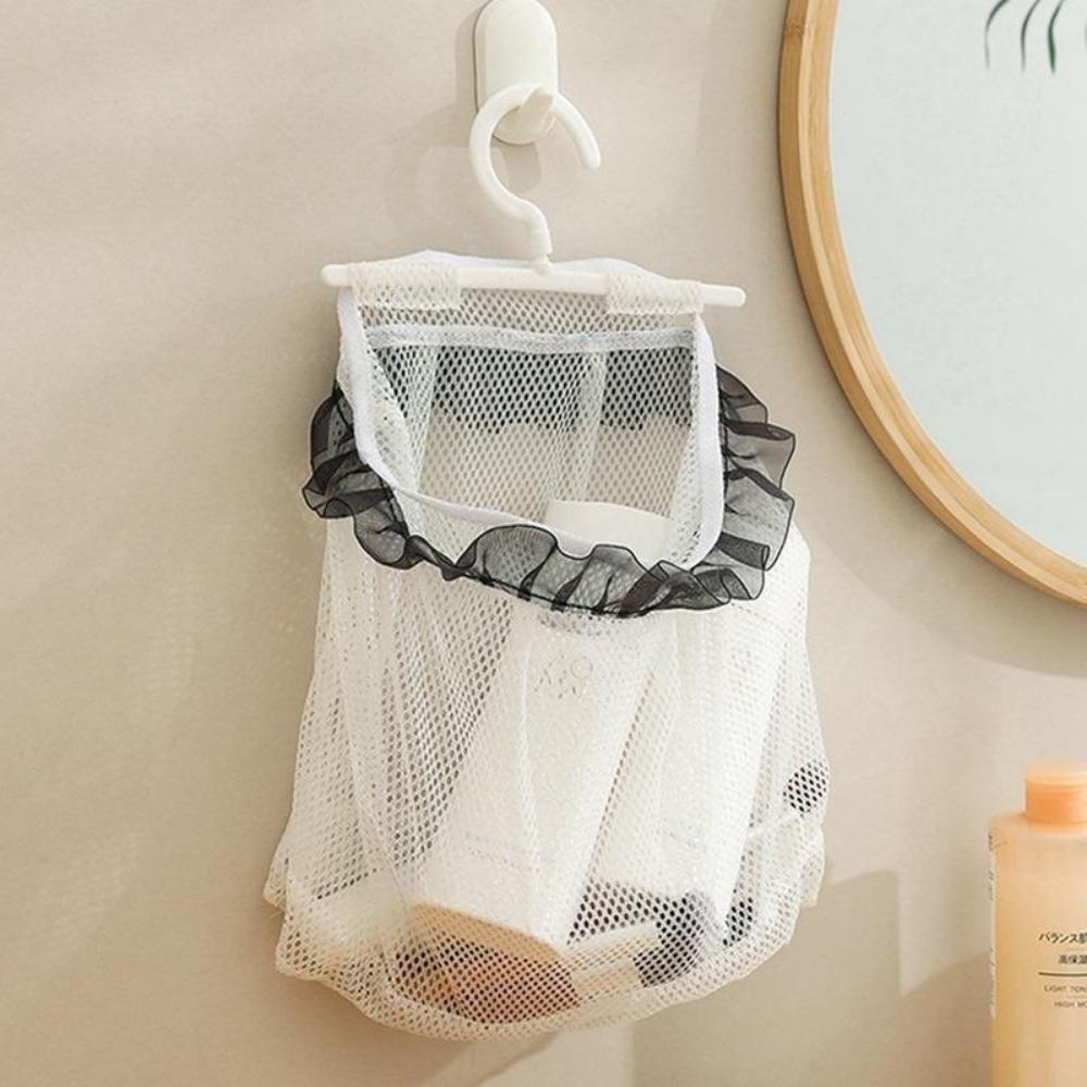 Koš na špinavé prádlo Skládací košík na prádlo Závěsná taška na oblečení do koupelny Síťovaná taška na stěnu pro domácnost