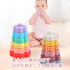 Shinse Building Blocks Toy Rainbow Blocks Wood Silicone Stacking Soft Puzzle Shape Matching Montessori Arch Rainbow Educational Toy Imagination Early