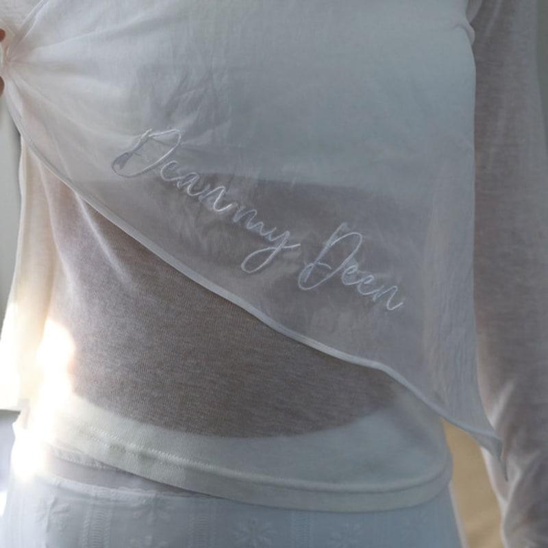 

DEAR MY DEER ORGANZA TRIANGLE SCARF_WHITE White