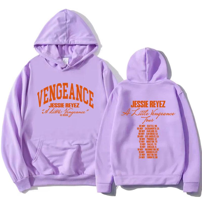 A LITTLE VENGEANCE Tour 2026 Hoodies Sängerin Jessie Reyez Design Print Sweatshirt Langarm Mode Kapuzenpullover Lässiges Oberteil