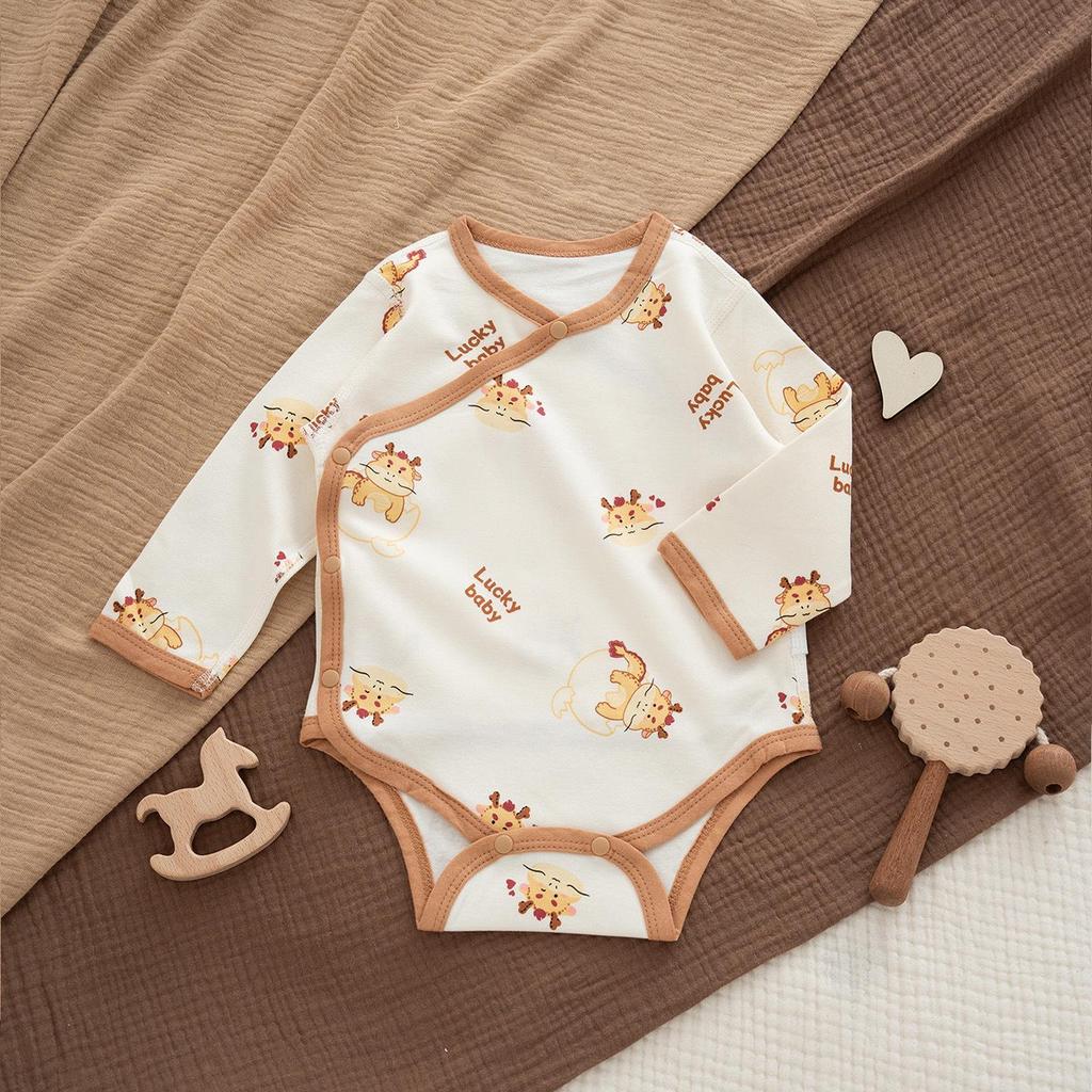 Jesienne bawełniane pajacyki dla niemowląt w stylu skandynawskim z motywem żołędzi: Dziecięca bezszwowa zimowa warstwa bazowa