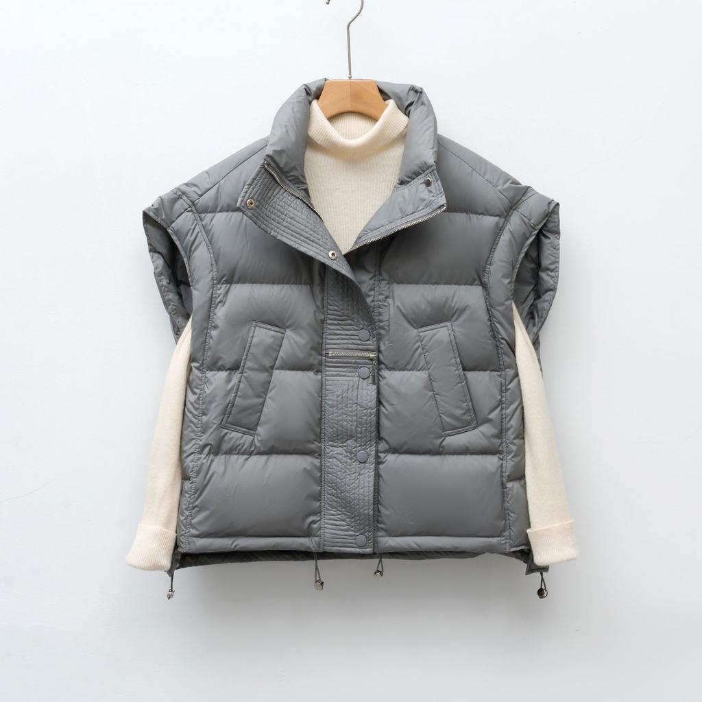 Stand Up Collar Down Vest Down Vest Sleeveless Down Jacket Women's Thick Warm Versatile Jacket Trend