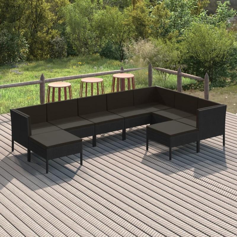 Day and Night - Day and Night Garden Furniture Set 9 Pieces and Black Synthetic Rattan Cushions