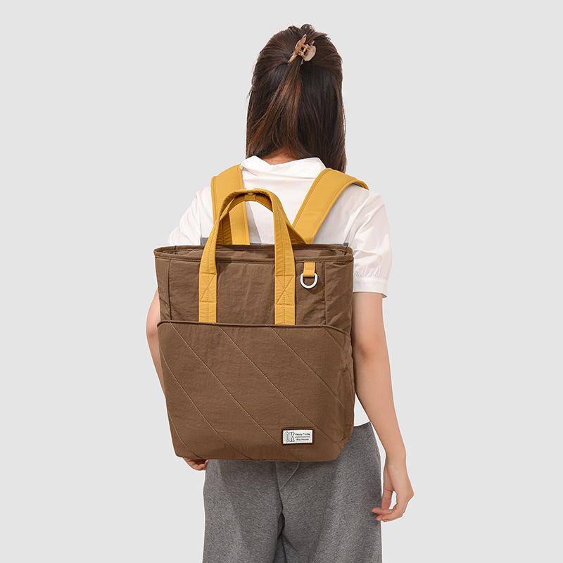 Schoolbag New Fashion Multifunctional Double Shoulder Mommy Bag Large Capacity Maternal and Infant Bag Light Going Backpacking Travel Bag Mom Bag