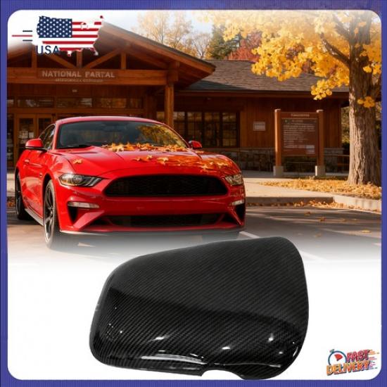 For 2015-2024 Ford Mustang Carbon Fiber Interior Armrest Box Storage Cover Trim