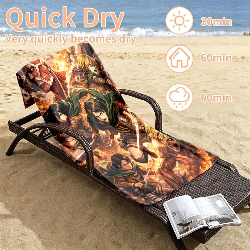 Attack on Titan Beach towels also serve as bath towels summer essential a musthave for the outdoors the beach and the pool