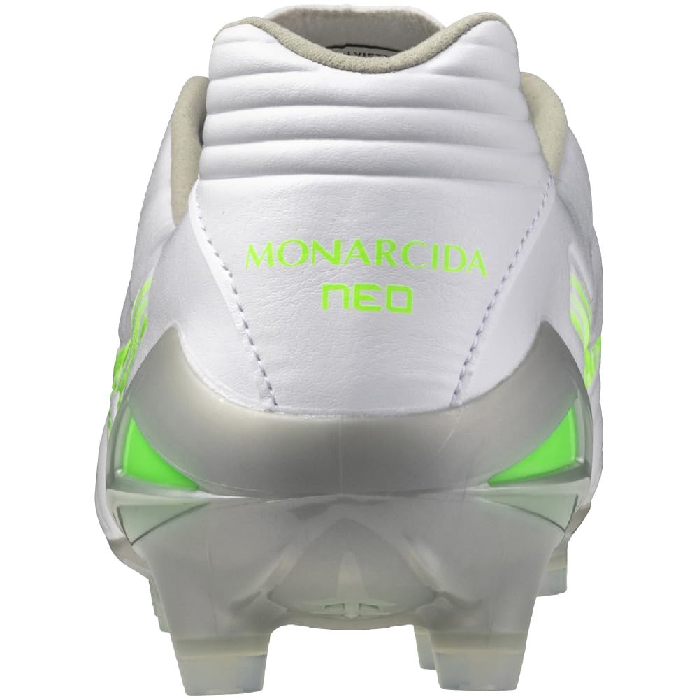 Mizuno Monarcida NEO 3 PRO Soccer Club White x Neon Size 2E Cleats, Football, Wide, Lightweight, Green, 26.0 cm,