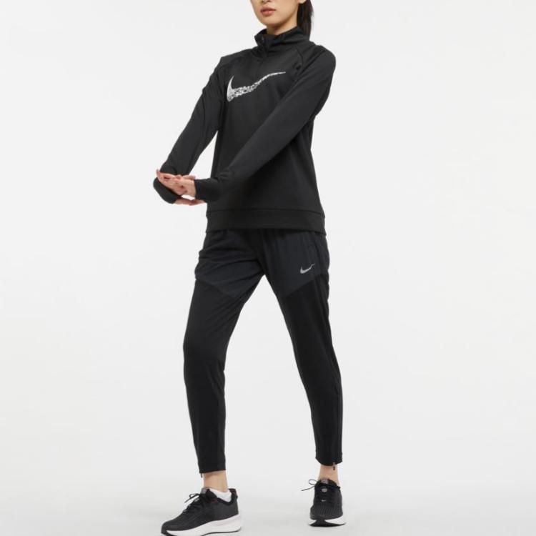 

Nike Логотип Футболка с высоким воротом, коротким рукавом реглан, женские топы, черный DM7770-010 M
