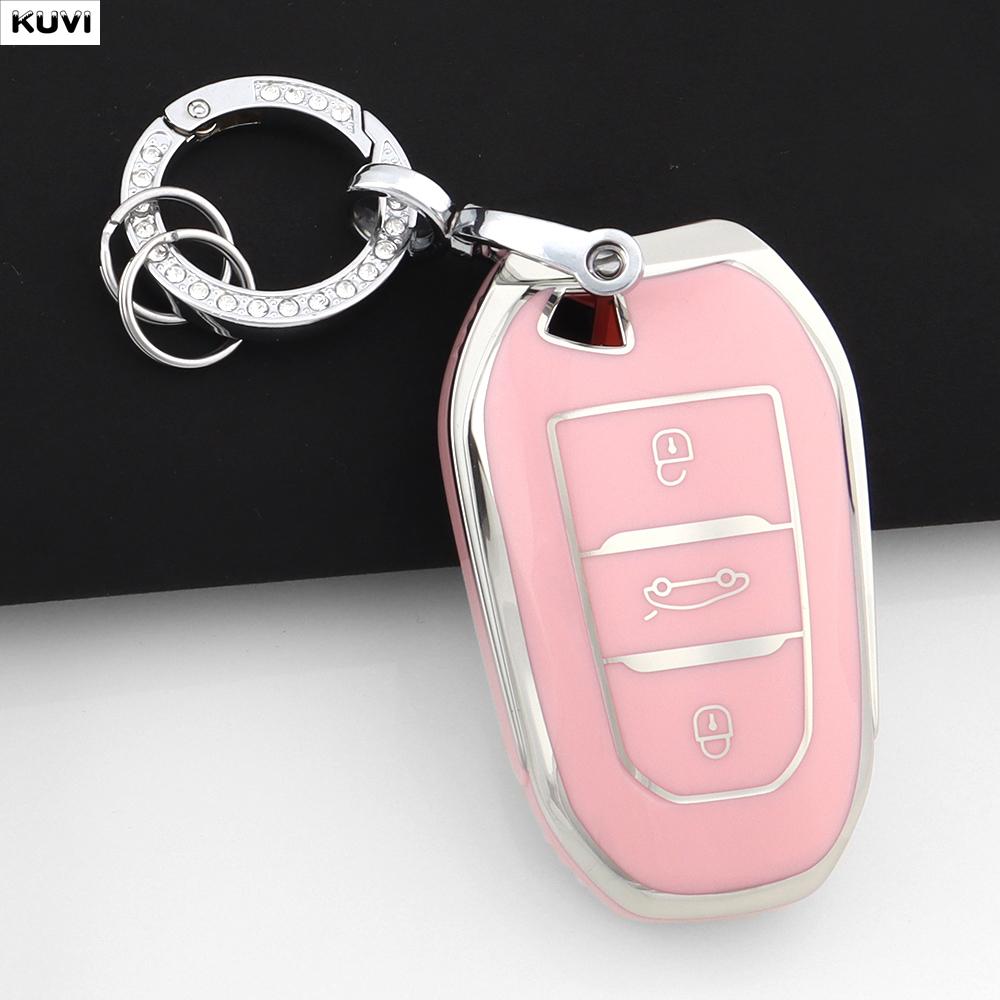 For Peugeot 2008 3008 4008 5008 308 408 508 Citroen C1 C2 C4 C6 C3-XR Picasso Grand DS3 DS5 Shell TPU Car Smart Key Case Cover