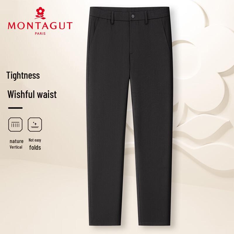 

MONTAGUT Men s Striped Straight-Leg Casual Trousers 32