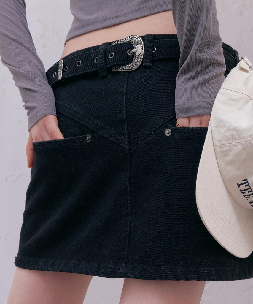 Tinsi Essential Back Belted Mini Skirt