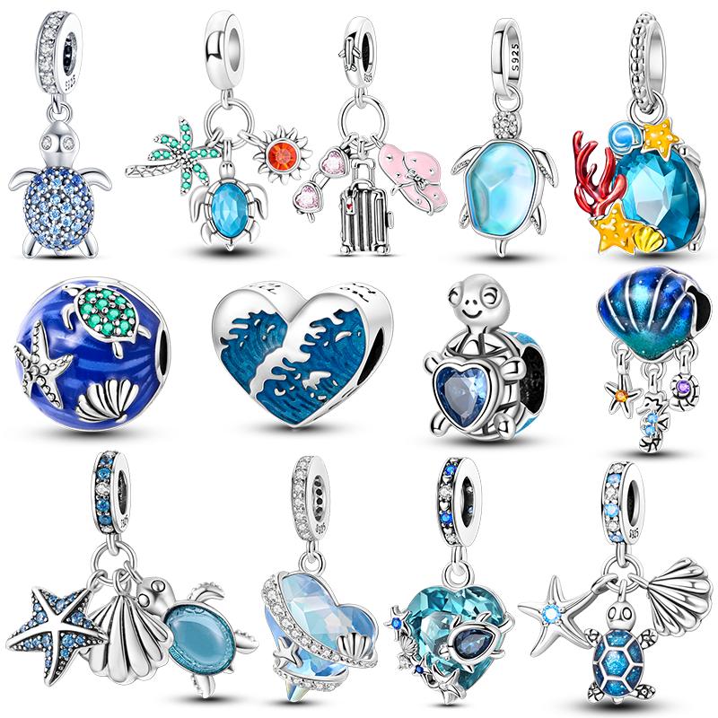 Copper Metal Charm Bead Components Bead Components Summer Ocean Turtle Shell Pendant Bead Components Designed For Women Bracelet High Quality Fine